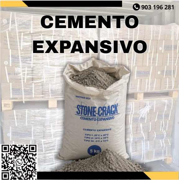 Servicio de suministro de cemento expansivo para roca