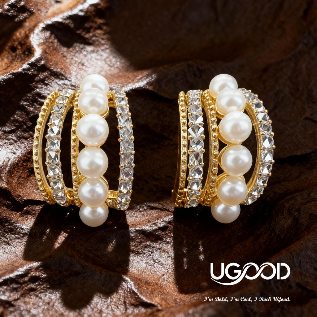 Vintage Pearly de Golden Pearly UGood Earrings64517144372099120