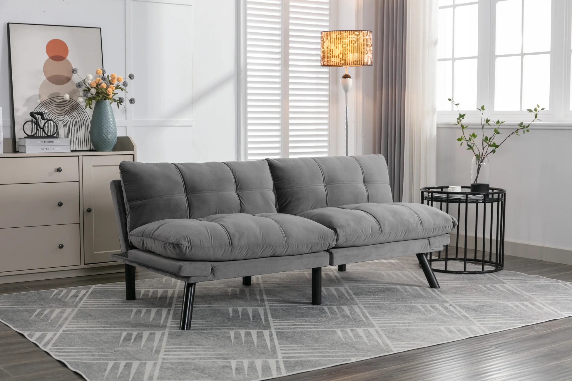 Light Grey Convertible Folding Modern sofa Bed W57012491263887390729219121