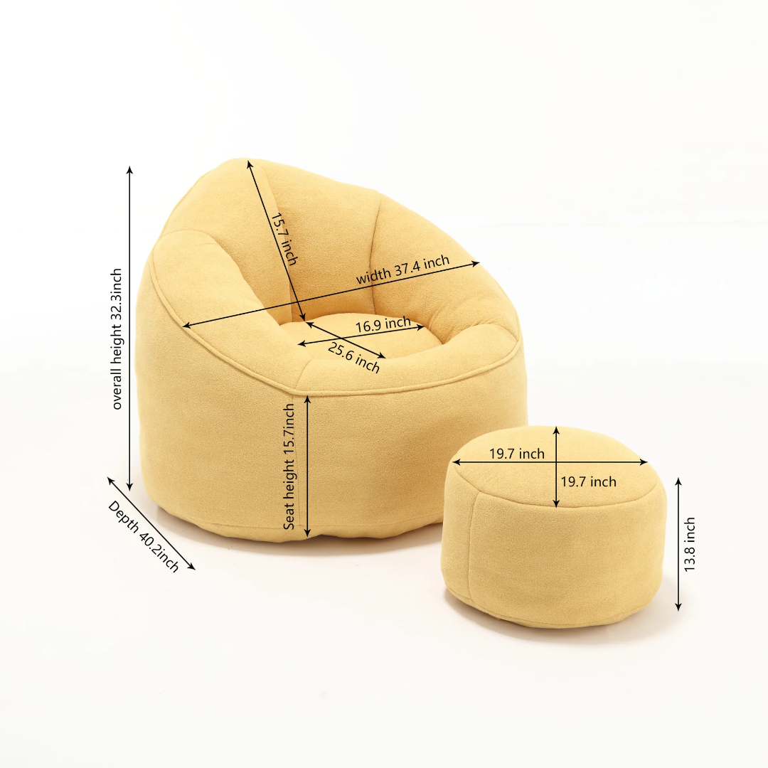Bedding Bean Bag Sofa Chair High Pressure Foam Bean Bag Chair Adult Material with Padded Foam Padding Compressed Bean Bag With Footrest W1996P18328463876992776067121