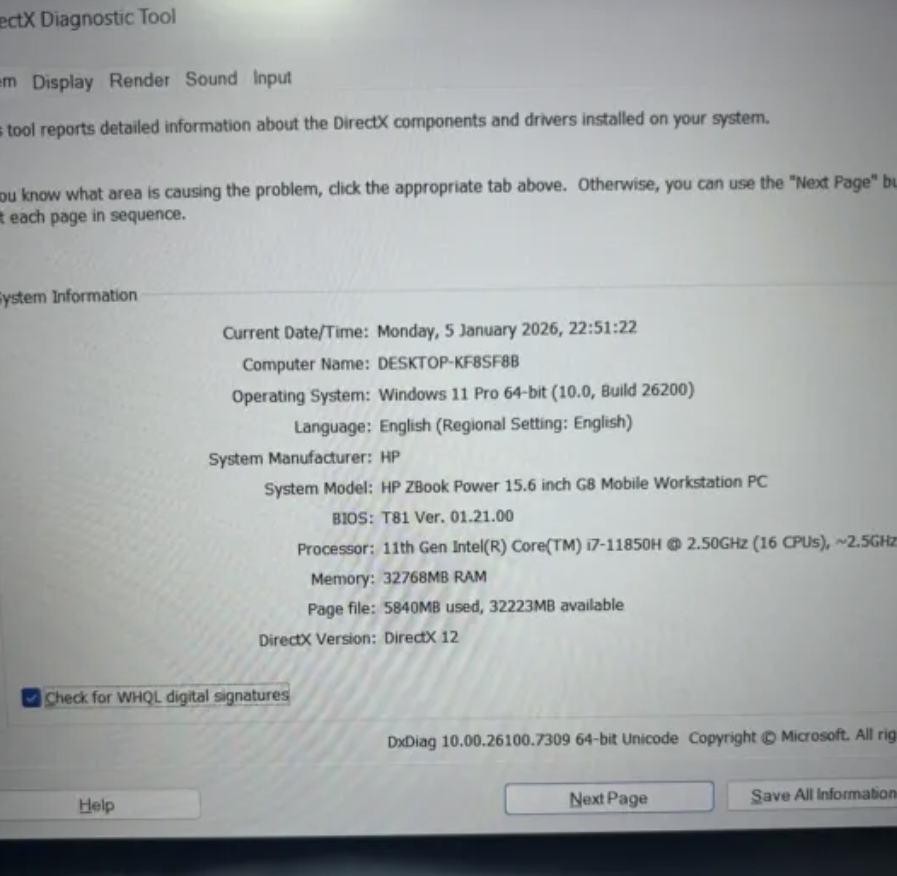 للاب توب zbook. hp.Powr
