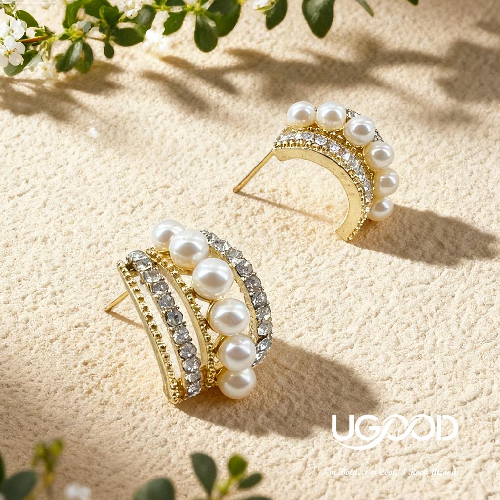 Vintage Pearly de Golden Pearly UGood Earrings64517144372099121