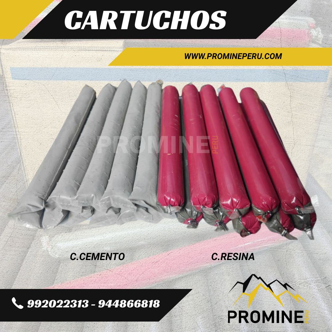 CARTUCHOS DE CEMENTO Y RESINA PARA SOSTENIMIENTO MINERO