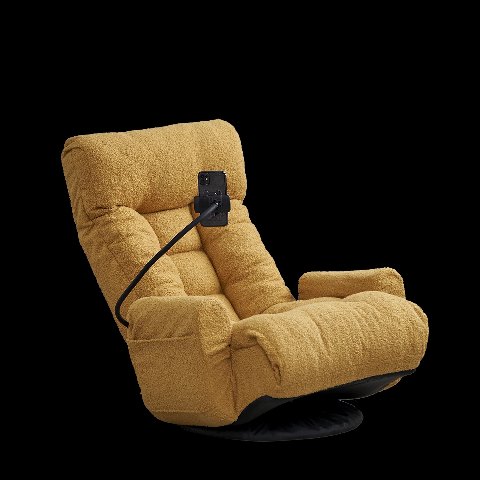 Adjustable Yellow Swivel Lounge Chair with 360-Degree Rotating Seat and Headrest Support, Leisure Chair Deck Chair - Game Chair for Living Room W244P17263863909982781059122