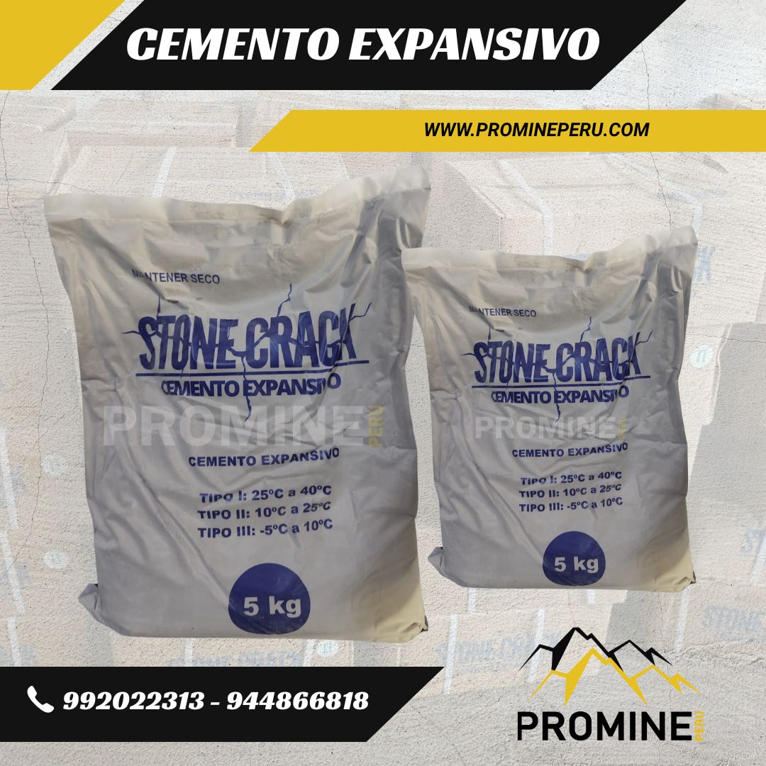CEMENTO EXPANSIVO PARA MINERÍA Y CONSTRUCCIÓN