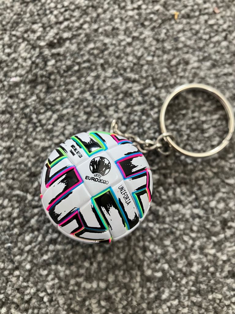 Euro 2020 Soccer Ball Keychain with Metal Ring for Sale