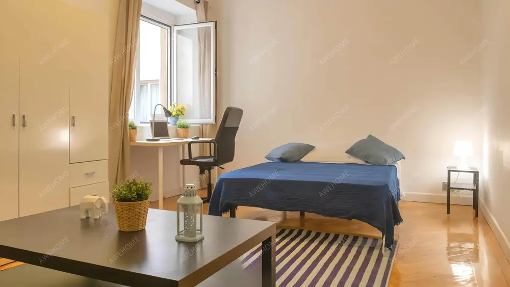 Luminous double bedroom in Madrid close to Jardines de Sabatini