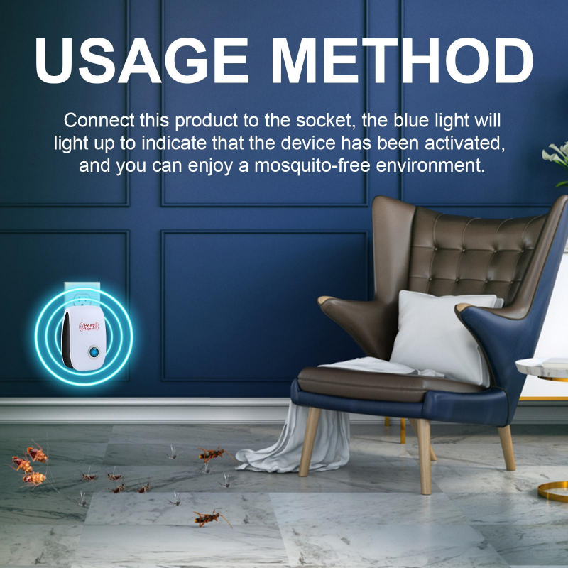 Ultrasonic Pest Repeller Mosquito Repellent Household Plug In Intelligent Night Light 1 PCS64594684506369124