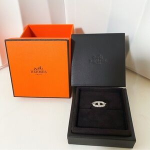 Hermès Silver Ring with White Accents64340672396673120