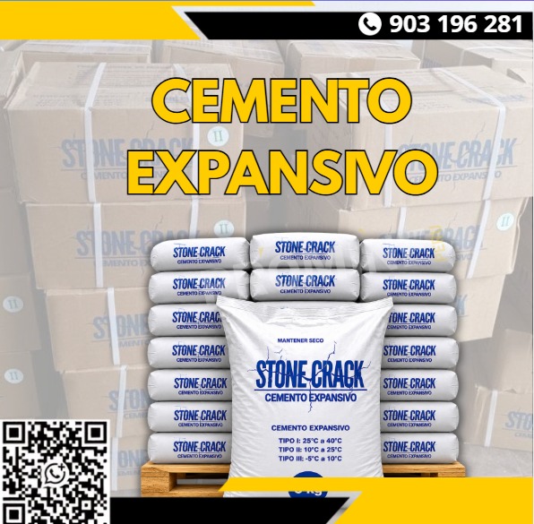 Servicio de suministro de mortero expansivo para roca