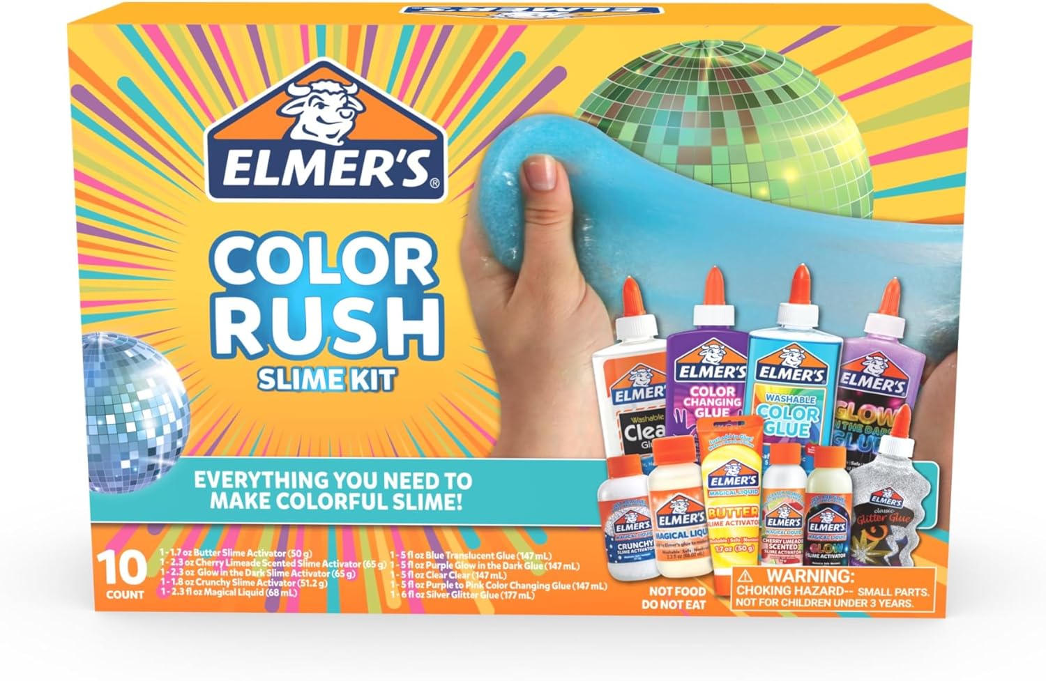Elmer's Color Rush Slime Kit Includes Liquid Glue 10 Piece Set63700861179011122