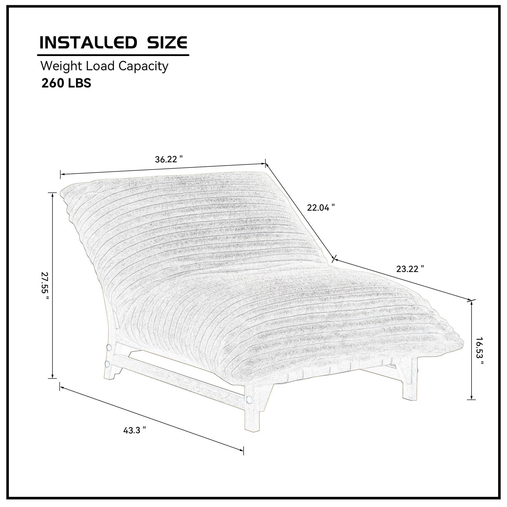 Sillón reclinable sin brazos con estilo casual, sillón individual, tela de pana, para sala de estar y dormitorio, con respaldo, asiento individual, blanco roto W876P30451663876964024193122