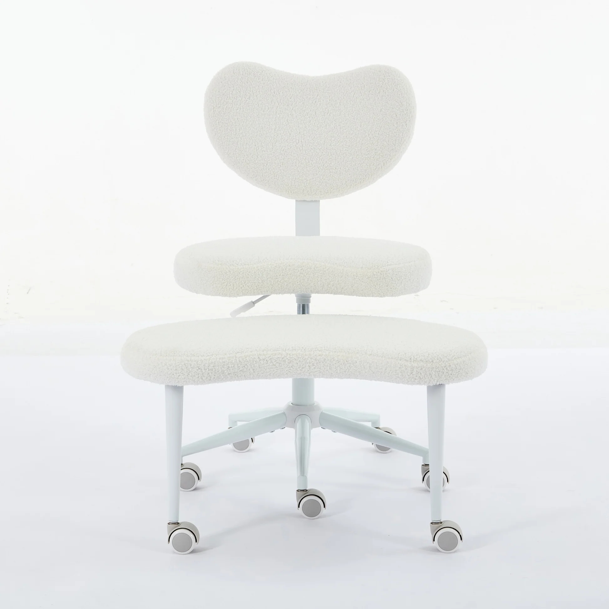 Meditation Chair Plus, Cross Legged Chair with Wheels, ADHD Chair, Criss Cross Desk Chair with Lumbar Support and Adjustable Stool, Flexible Design for Fidgety Sitters, Ivory W1143P31494263876870926593121