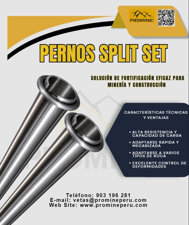 Proporcionar Servicio de Pernos Split Set para Minería