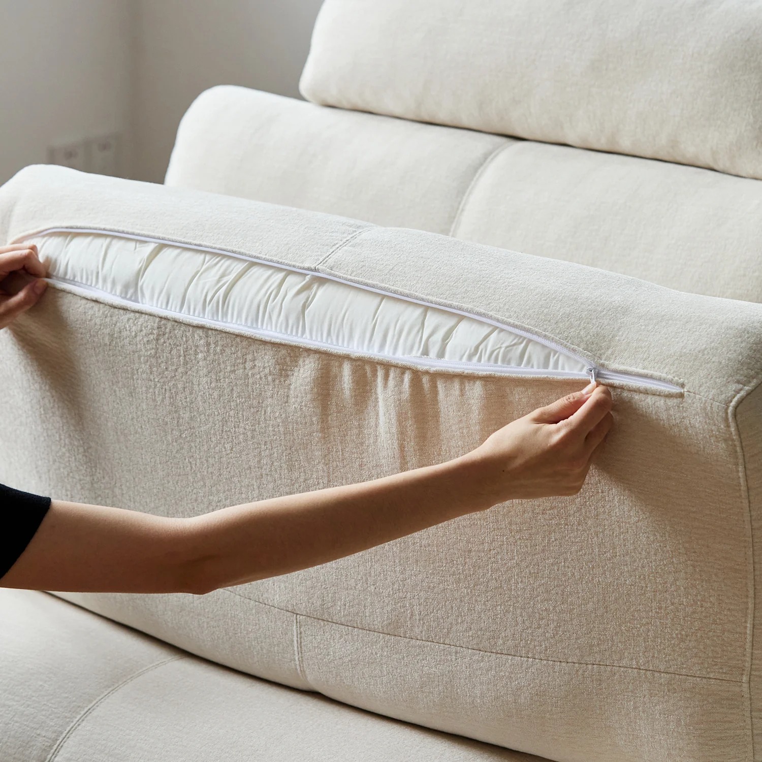 Funda nórdica premium para sofá de tela de terciopelo chenille desmontable