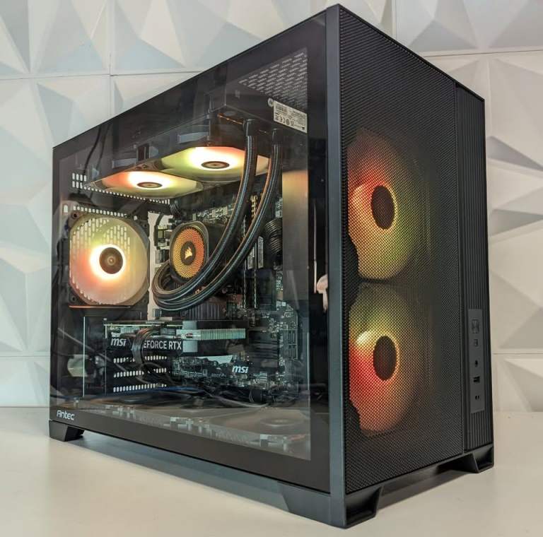 Black PC Tower with MSI RTX Graphics Card