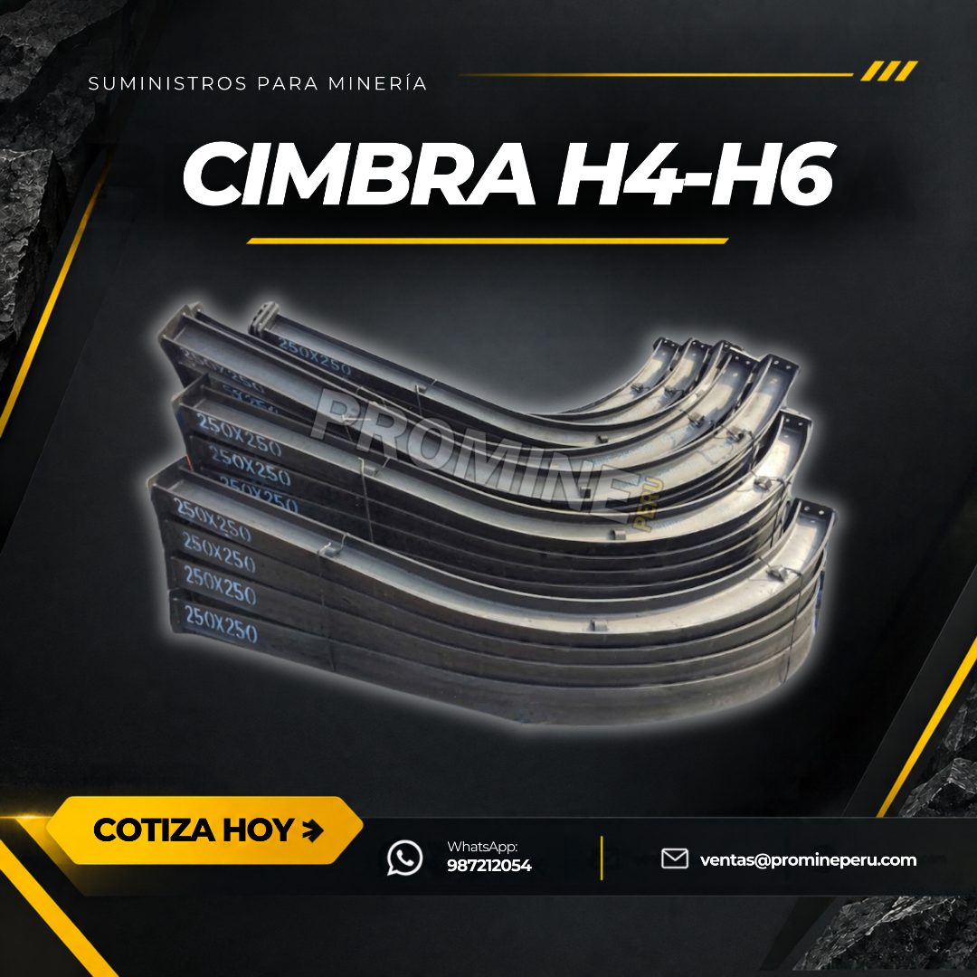 Servicio de suministros para minería con cimbra H4 y H6