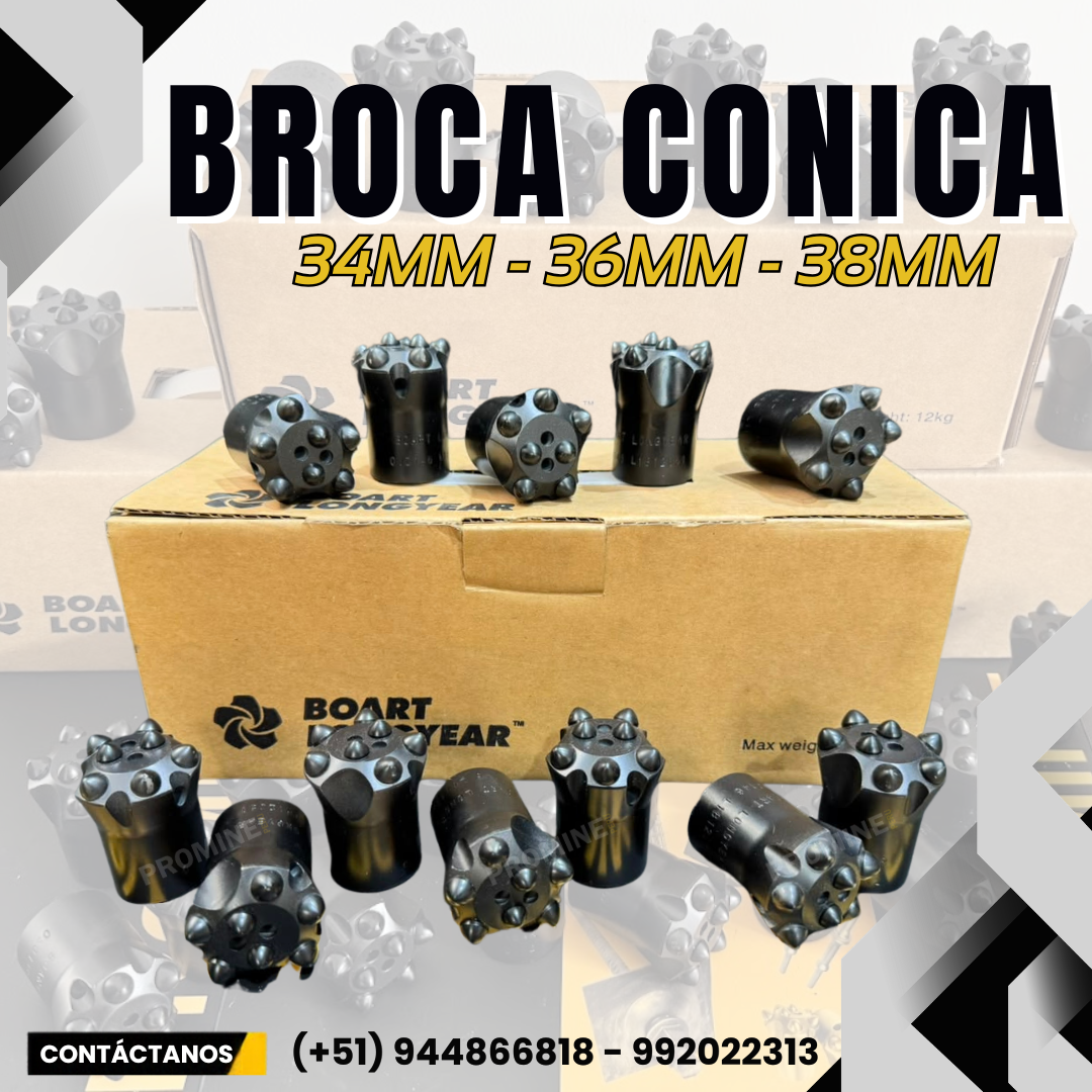 Servicio de brocas cónicas para perforación minera