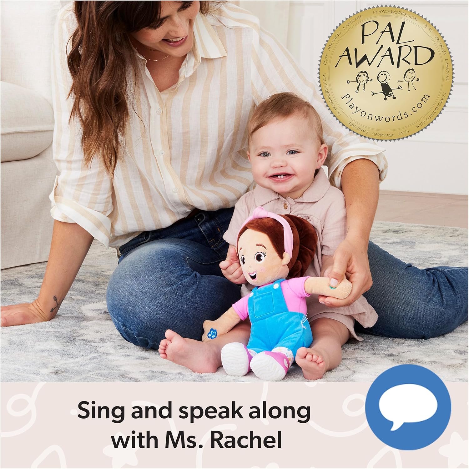 Muñeca Ms. Rachel Habla y Canta de 16 pulgadas, juguete interactivo con 4 canciones y más de 16 frases, juguetes para niños y niñas de 6 meses a 3+ años (caja abierta)63678495253761122