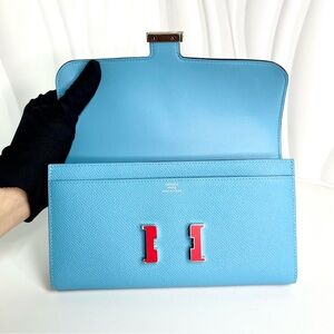 Hermes Enamel Constance Epsom Long Wallet64297051511042123