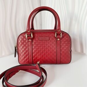 GUCCI Joy Boston Red Leather Shoulder Bag