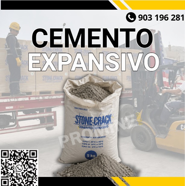 Servicio de suministro de cemento expansivo para demoliciones