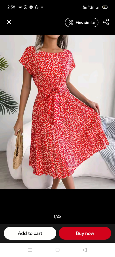 Vestido largo plisado de verano Msfilia, línea A, manga corta, cintura alta, cuello redondo, vestido elegante con cinturón para mujer primavera63503985095681121